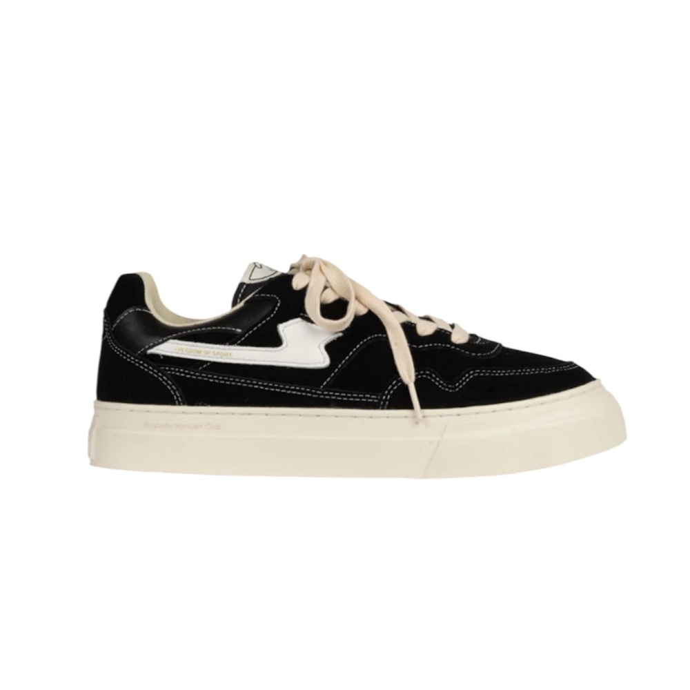 STEPNEY WORKERS CLUB PEARL S-STRIKE SUEDE BLACK WHITE SIZE 36